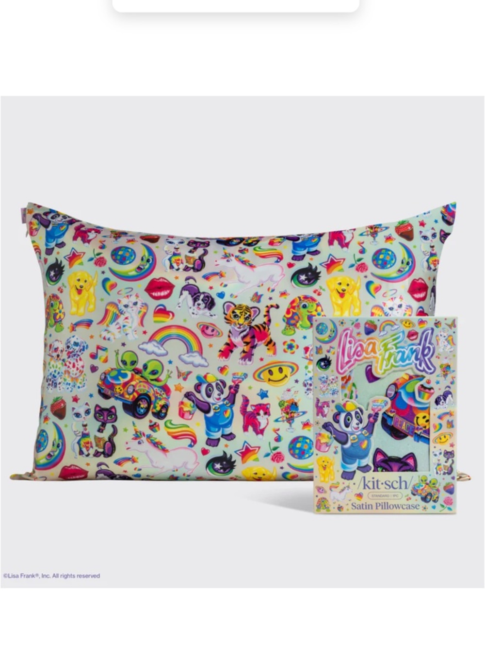 NWT | Kitsch x Lisa Frank Satin Pillow Case